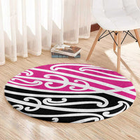 All Pink New Zealand Kowhai Ngutukak Round Carpet - Polynesian Pride