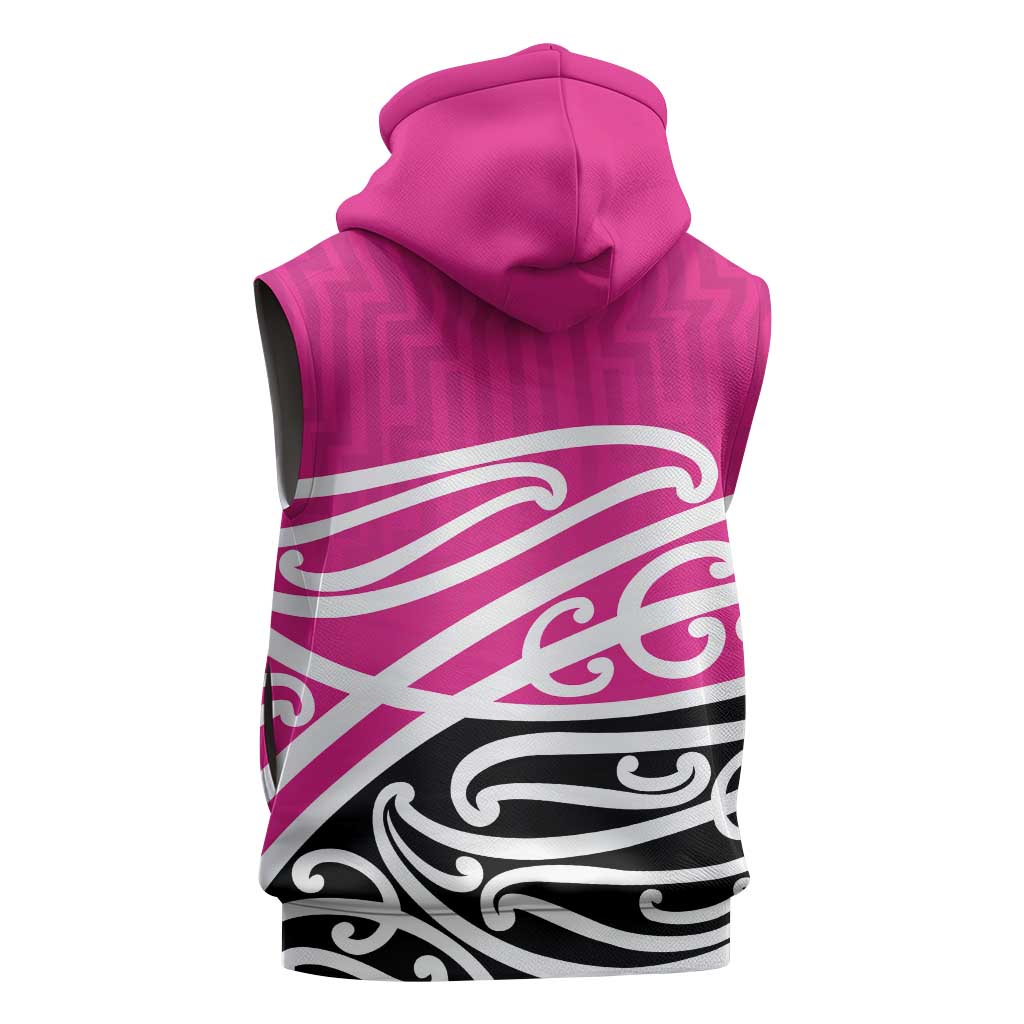 All Pink New Zealand Kowhai Ngutukak Sleeveless Hoodie LT9 - Polynesian Pride