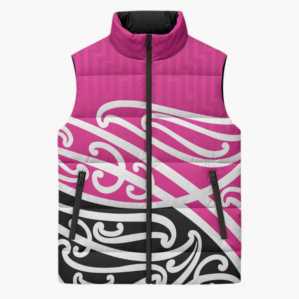 All Pink New Zealand Kowhai Ngutukak Sleeveless Puffer Jacket LT9 Unisex Pink - Polynesian Pride