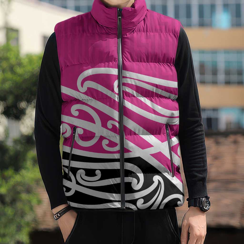All Pink New Zealand Kowhai Ngutukak Sleeveless Puffer Jacket LT9 - Polynesian Pride