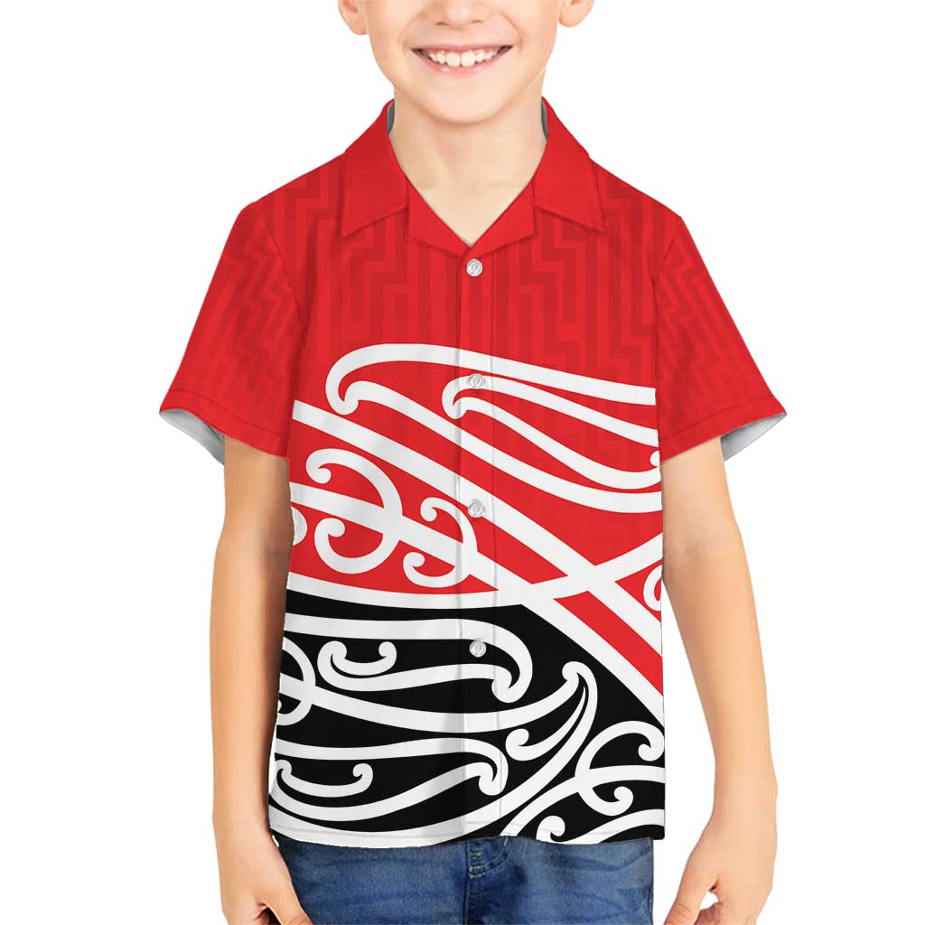 All Red New Zealand Kowhai Ngutukak Family Matching Off Shoulder Maxi Dress and Hawaiian Shirt - Polynesian Pride