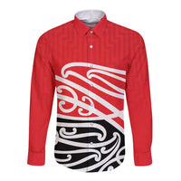 All Red New Zealand Kowhai Ngutukak Long Sleeve Button Shirt LT9 Unisex Red - Polynesian Pride
