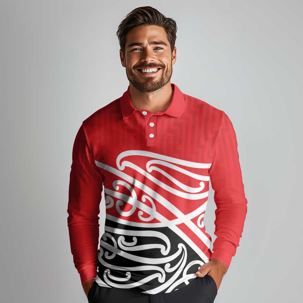 All Red New Zealand Kowhai Ngutukak Long Sleeve Polo Shirt LT9 - Polynesian Pride