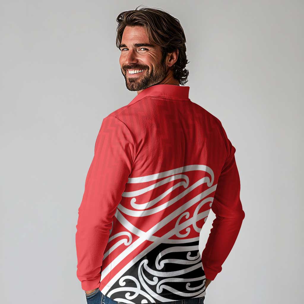All Red New Zealand Kowhai Ngutukak Long Sleeve Polo Shirt LT9 - Polynesian Pride