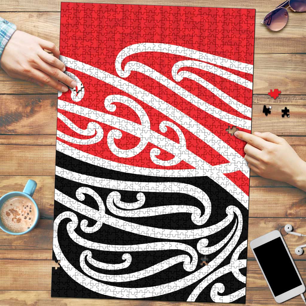 All Red New Zealand Kowhai Ngutukak Puzzle LT9 Red - Polynesian Pride
