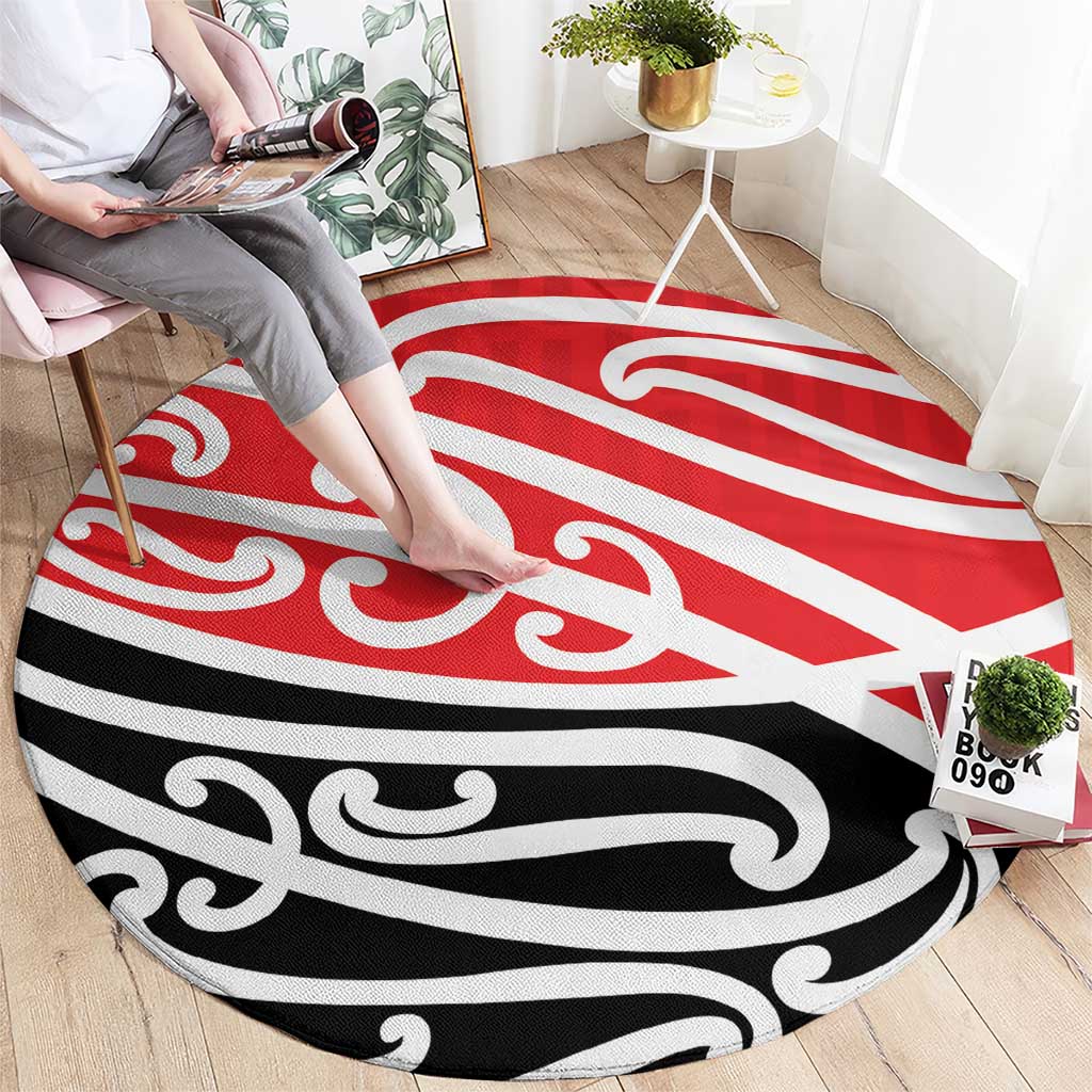All Red New Zealand Kowhai Ngutukak Round Carpet - Polynesian Pride