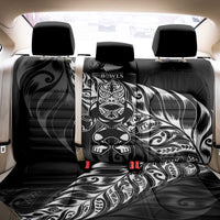 New Zealand Lawn Bowls Back Car Seat Cover Black Maori Warrior Tribal Silver Fern - Polynesian Pride
