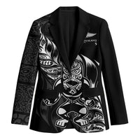 New Zealand Lawn Bowls Custom Blazer Black Maori Warrior Tribal Silver Fern - Polynesian Pride