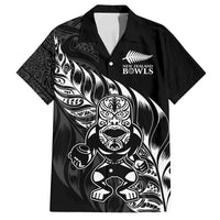 New Zealand Lawn Bowls Custom Family Matching Summer Maxi Dress and Hawaiian Shirt Black Maori Warrior Tribal Silver Fern - Polynesian Pride