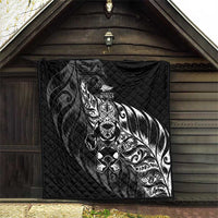 New Zealand Lawn Bowls Quilt Black Maori Warrior Tribal Silver Fern - Polynesian Pride