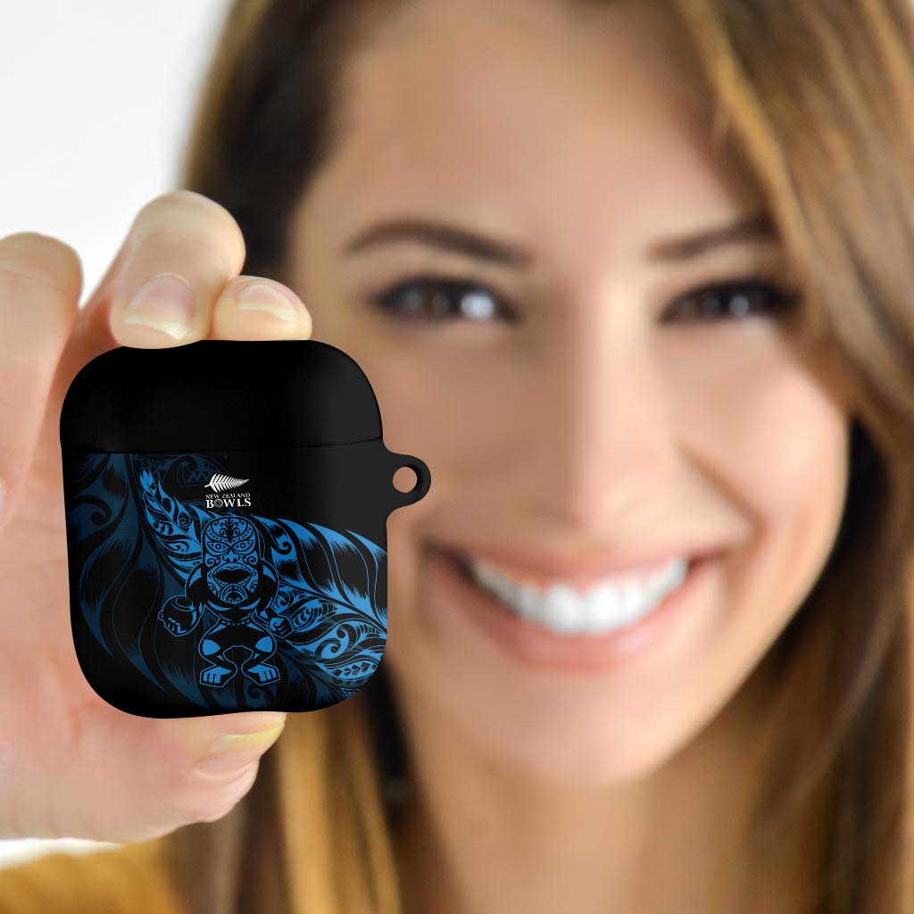 New Zealand Lawn Bowls AirPods Case Blue Maori Warrior Tribal Silver Fern - Polynesian Pride