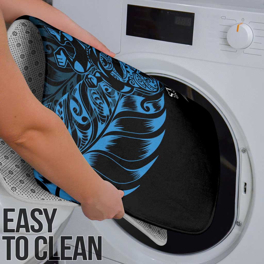 New Zealand Lawn Bowls Bathroom Set Blue Maori Warrior Tribal Silver Fern - Polynesian Pride