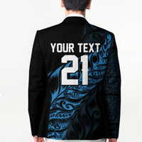 New Zealand Lawn Bowls Custom Blazer Blue Maori Warrior Tribal Silver Fern - Polynesian Pride