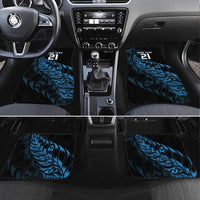 New Zealand Lawn Bowls Custom Car Mats Blue Maori Warrior Tribal Silver Fern - Polynesian Pride