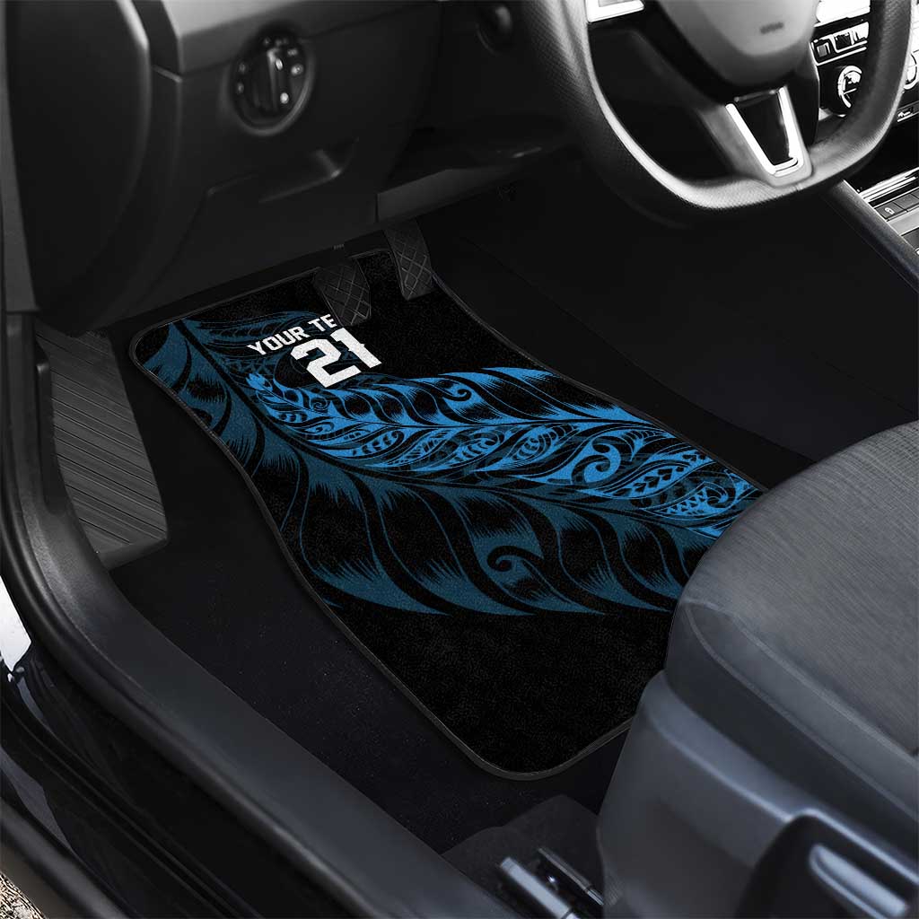 New Zealand Lawn Bowls Custom Car Mats Blue Maori Warrior Tribal Silver Fern - Polynesian Pride