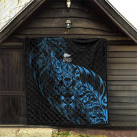 New Zealand Lawn Bowls Quilt Blue Maori Warrior Tribal Silver Fern - Polynesian Pride