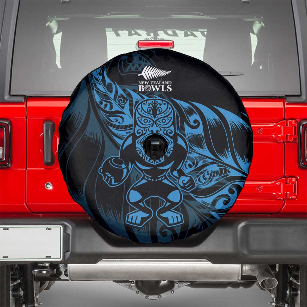 New Zealand Lawn Bowls Spare Tire Cover Blue Maori Warrior Tribal Silver Fern - Polynesian Pride