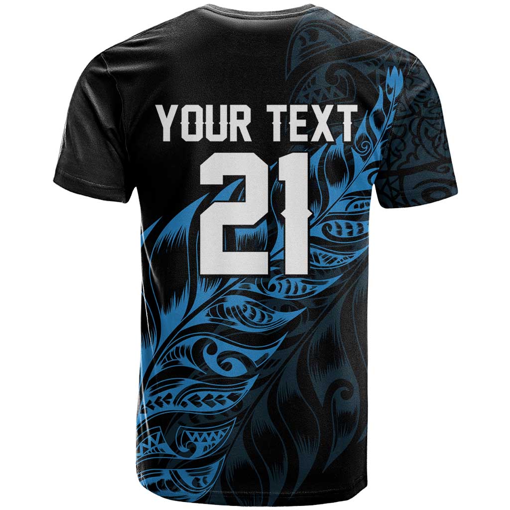 New Zealand Lawn Bowls Custom T Shirt Blue Maori Warrior Tribal Silver Fern - Polynesian Pride