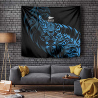 New Zealand Lawn Bowls Tapestry Blue Maori Warrior Tribal Silver Fern - Polynesian Pride