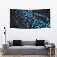 New Zealand Lawn Bowls Tapestry Blue Maori Warrior Tribal Silver Fern - Polynesian Pride