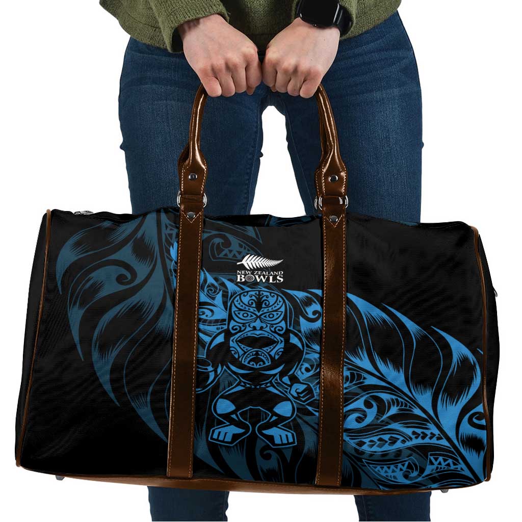 New Zealand Lawn Bowls Travel Bag Blue Maori Warrior Tribal Silver Fern - Polynesian Pride