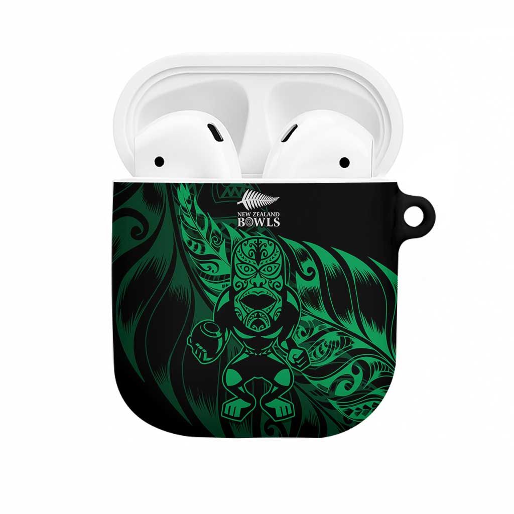 New Zealand Lawn Bowls AirPods Case Green Maori Warrior Tribal Silver Fern - Polynesian Pride