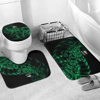 New Zealand Lawn Bowls Bathroom Set Green Maori Warrior Tribal Silver Fern - Polynesian Pride
