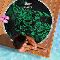 New Zealand Lawn Bowls Beach Blanket Green Maori Warrior Tribal Silver Fern - Polynesian Pride