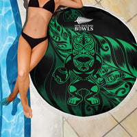 New Zealand Lawn Bowls Beach Blanket Green Maori Warrior Tribal Silver Fern - Polynesian Pride
