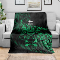 New Zealand Lawn Bowls Blanket Green Maori Warrior Tribal Silver Fern - Polynesian Pride