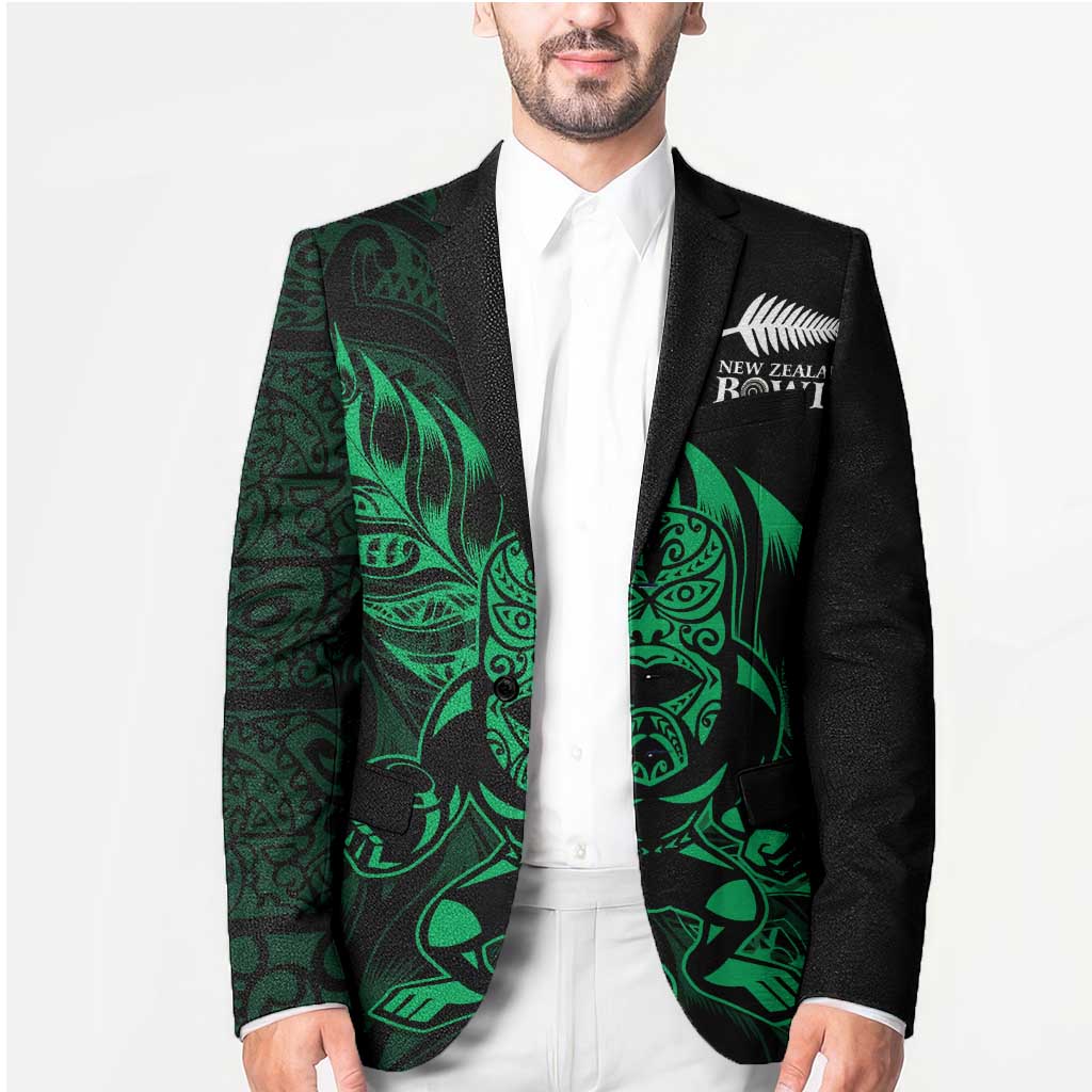 New Zealand Lawn Bowls Custom Blazer Green Maori Warrior Tribal Silver Fern - Polynesian Pride