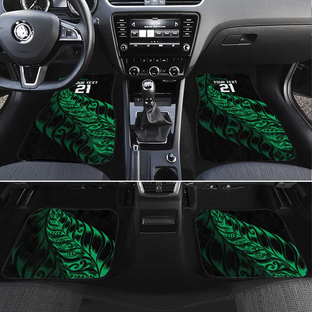 New Zealand Lawn Bowls Custom Car Mats Green Maori Warrior Tribal Silver Fern - Polynesian Pride