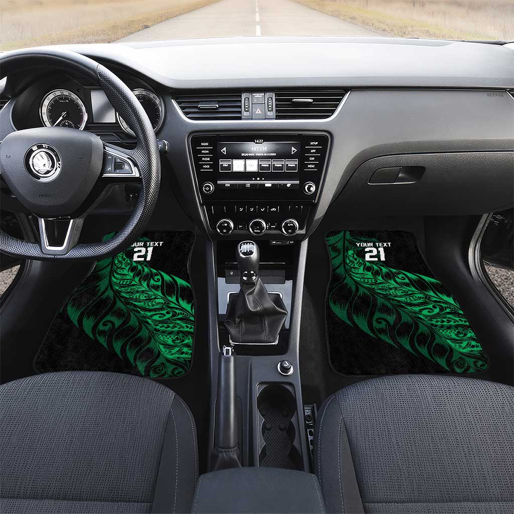 New Zealand Lawn Bowls Custom Car Mats Green Maori Warrior Tribal Silver Fern - Polynesian Pride