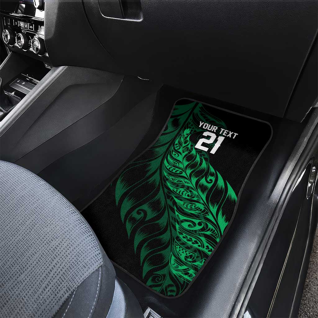 New Zealand Lawn Bowls Custom Car Mats Green Maori Warrior Tribal Silver Fern - Polynesian Pride