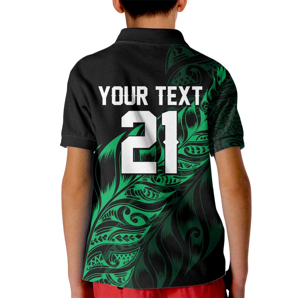 New Zealand Lawn Bowls Custom Kid Polo Shirt Green Maori Warrior Tribal Silver Fern - Polynesian Pride