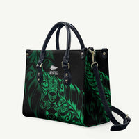 New Zealand Lawn Bowls Leather Bag Green Maori Warrior Tribal Silver Fern - Polynesian Pride
