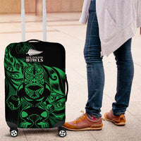 New Zealand Lawn Bowls Luggage Cover Green Maori Warrior Tribal Silver Fern - Polynesian Pride