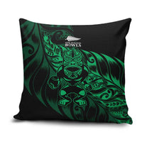 New Zealand Lawn Bowls Pillow Cover Green Maori Warrior Tribal Silver Fern - Polynesian Pride