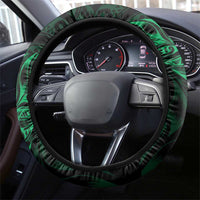 New Zealand Lawn Bowls Steering Wheel Cover Green Maori Warrior Tribal Silver Fern - Polynesian Pride