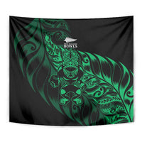 New Zealand Lawn Bowls Tapestry Green Maori Warrior Tribal Silver Fern - Polynesian Pride