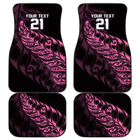 New Zealand Lawn Bowls Custom Car Mats Pink Maori Warrior Tribal Silver Fern - Polynesian Pride