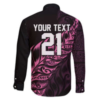 New Zealand Lawn Bowls Custom Family Matching Short Sleeve Bodycon Dress and Hawaiian Shirt Pink Maori Warrior Tribal Silver Fern - Polynesian Pride