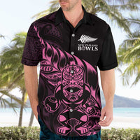 New Zealand Lawn Bowls Custom Hawaiian Shirt Pink Maori Warrior Tribal Silver Fern - Polynesian Pride