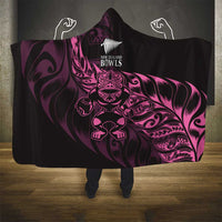 New Zealand Lawn Bowls Hooded Blanket Pink Maori Warrior Tribal Silver Fern - Polynesian Pride