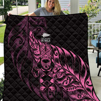 New Zealand Lawn Bowls Quilt Pink Maori Warrior Tribal Silver Fern - Polynesian Pride