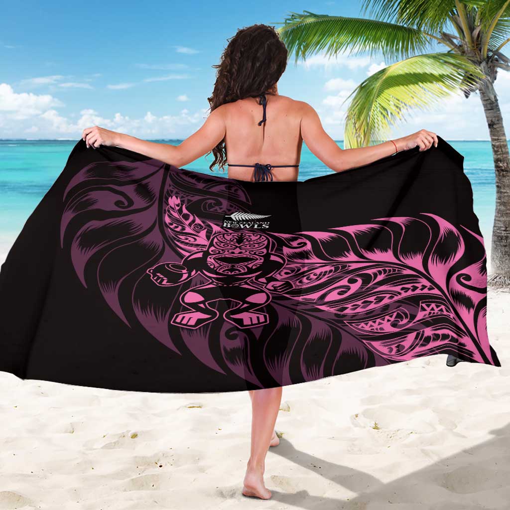 New Zealand Lawn Bowls Sarong Pink Maori Warrior Tribal Silver Fern - Polynesian Pride