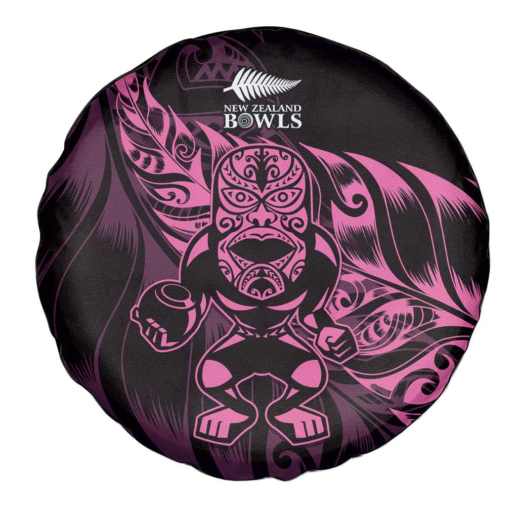 New Zealand Lawn Bowls Spare Tire Cover Pink Maori Warrior Tribal Silver Fern - Polynesian Pride
