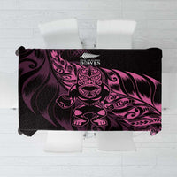 New Zealand Lawn Bowls Tablecloth Pink Maori Warrior Tribal Silver Fern - Polynesian Pride