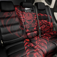 New Zealand Lawn Bowls Back Car Seat Cover Red Maori Warrior Tribal Silver Fern - Polynesian Pride