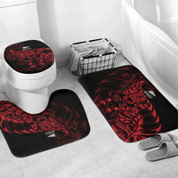 New Zealand Lawn Bowls Bathroom Set Red Maori Warrior Tribal Silver Fern - Polynesian Pride